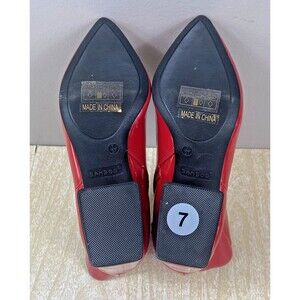 BAMBOO Women’s Faux Leather Red Zip Boots Size 7 Red Shiny Sage-01 41138